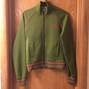 Green & Pink North Face Track Jacket Size S